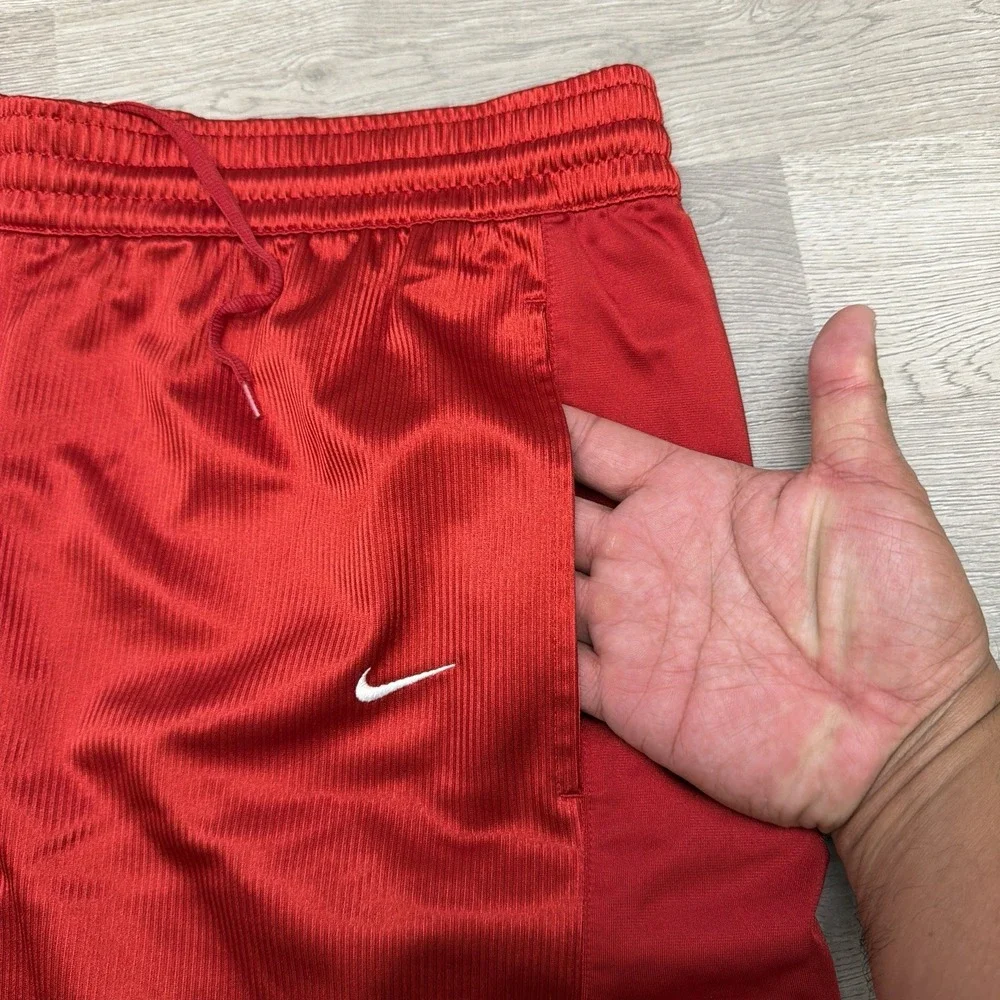 Vintage Nike Red Dazzle Basketball Shorts Silky Shiny Large Baggy Y2K Shimmer